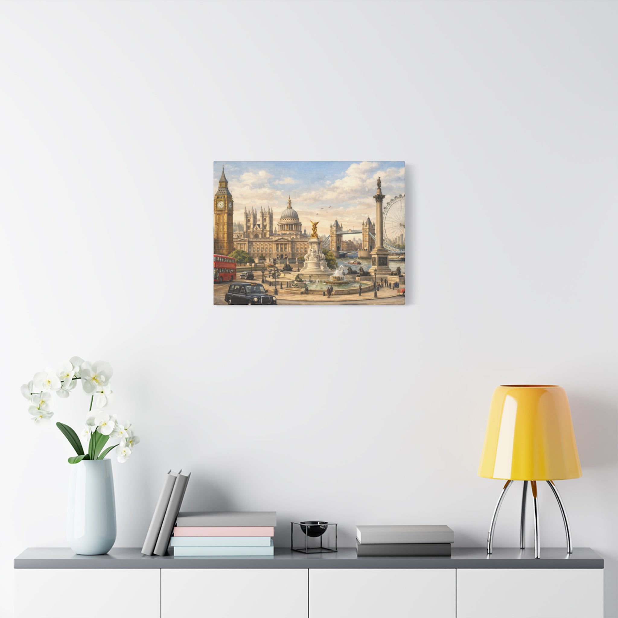 London Cityscape Matte Canvas Print Wall Art