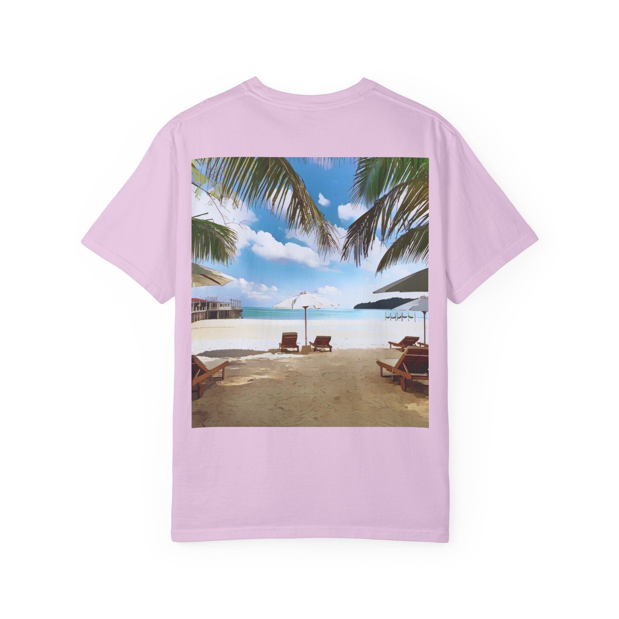 Don't Worry Be Happy Tropical Beach Graphic T-Shirt