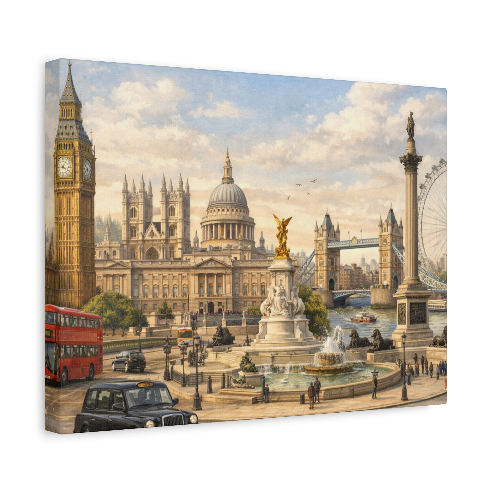 London Cityscape Matte Canvas Print Wall Art