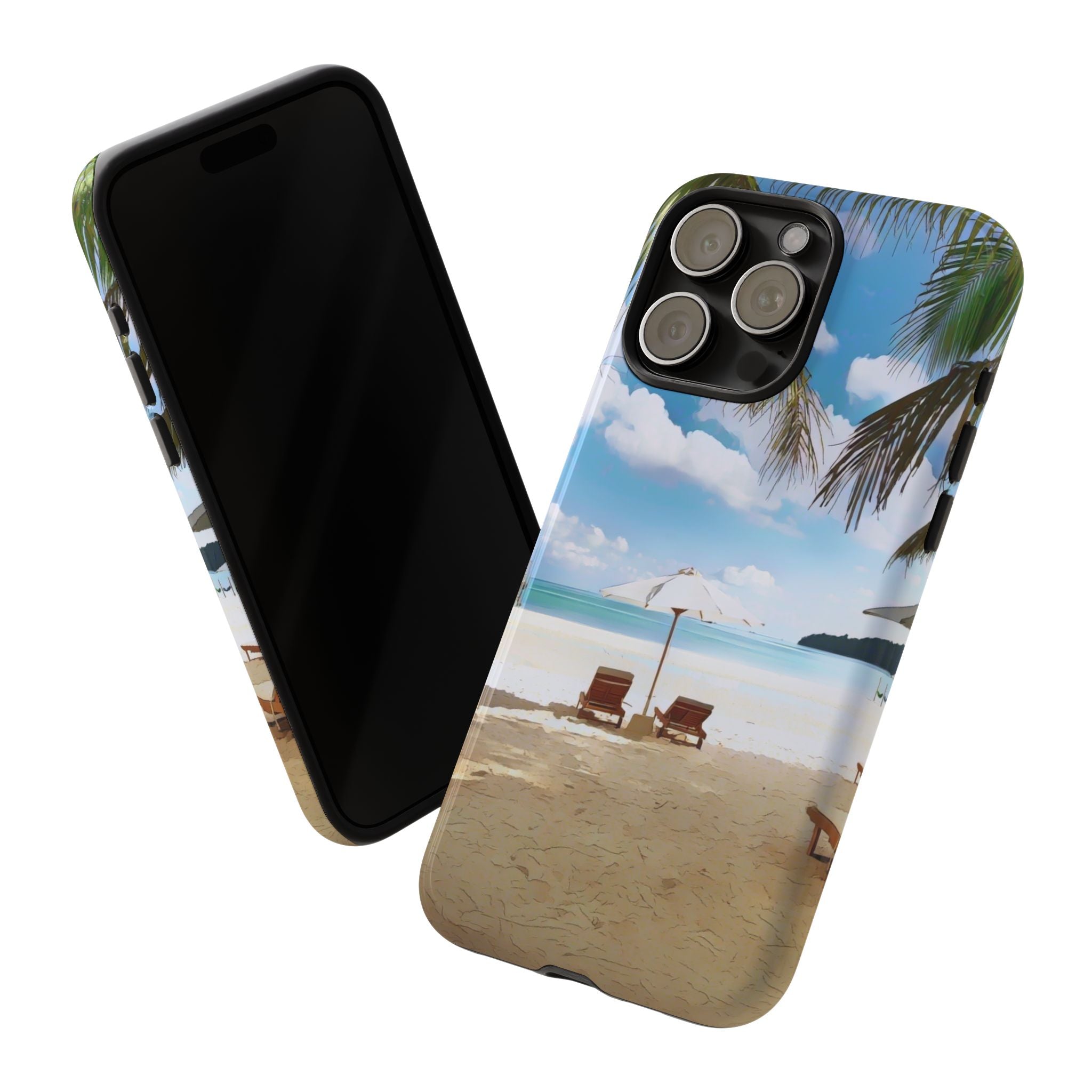 Beach Paradise Tropical Palm Beach Scene Tough Phone Case