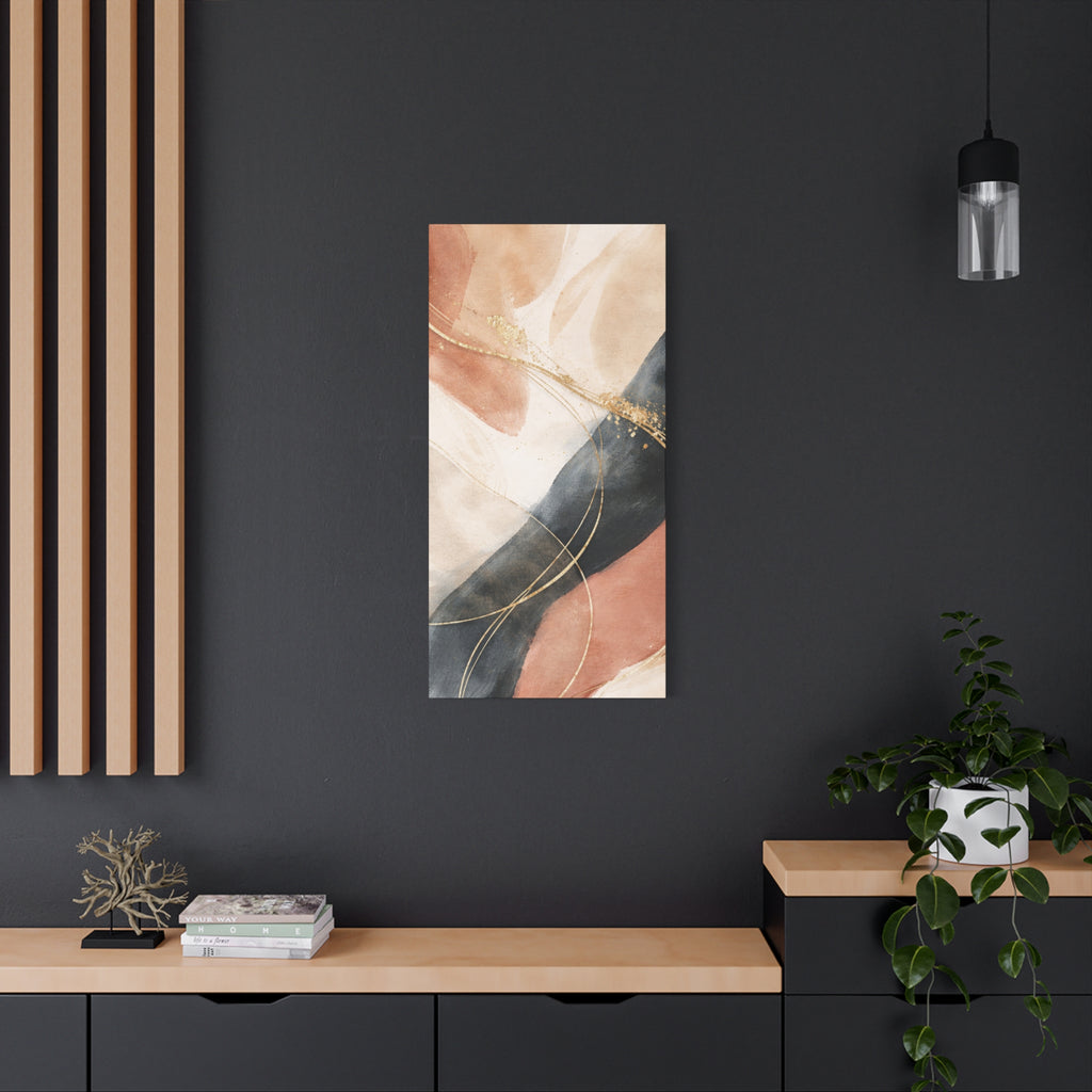 Abstract Blush & Gold Matte Canvas Print