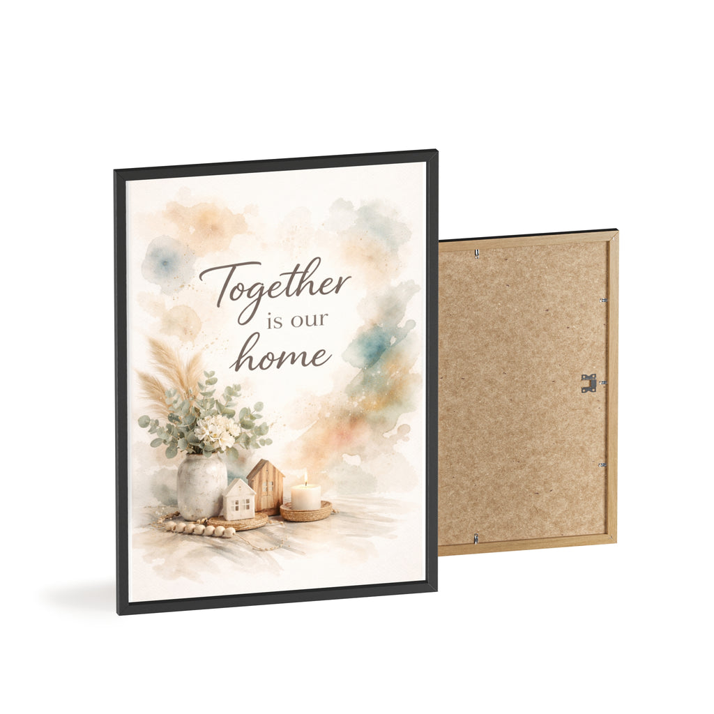 Together Is Our Home Framed Poster Cozy Watercolor Floral Wall Art