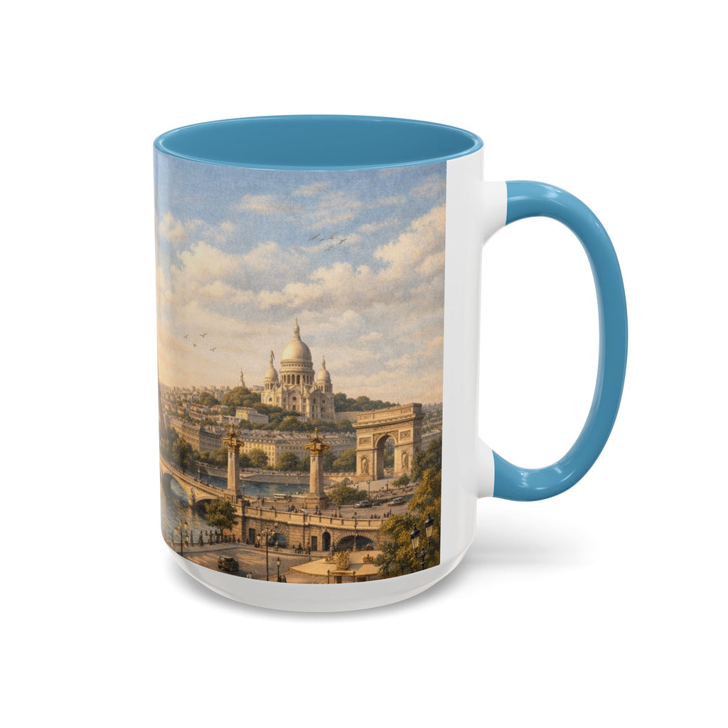 Paris Vintage Skyline Coffee Mug Eiffel Tower and Sacré‑Cœur