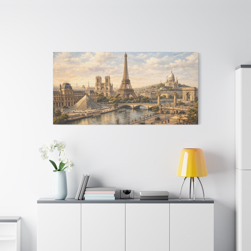 Paris Skyline Matte Canvas Wall Art