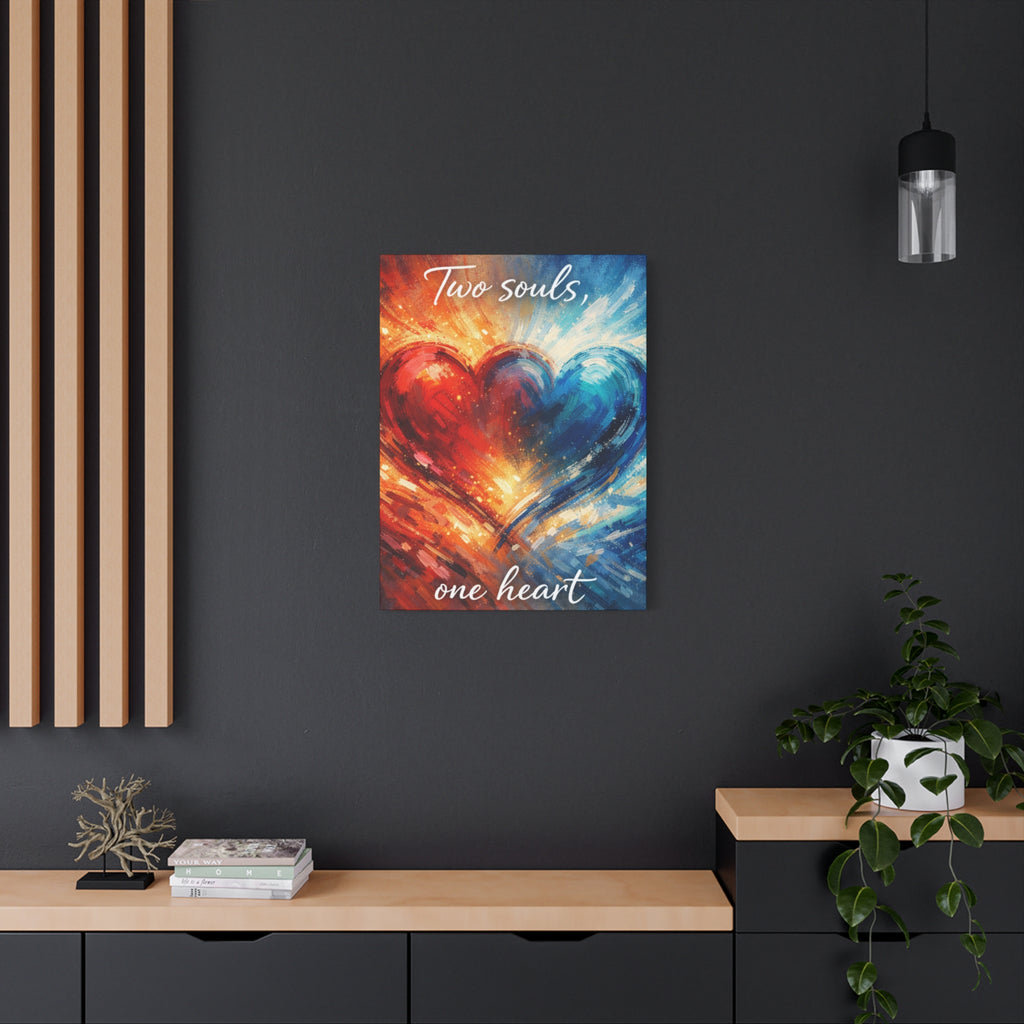 Two Souls One Heart Abstract Heart Canvas