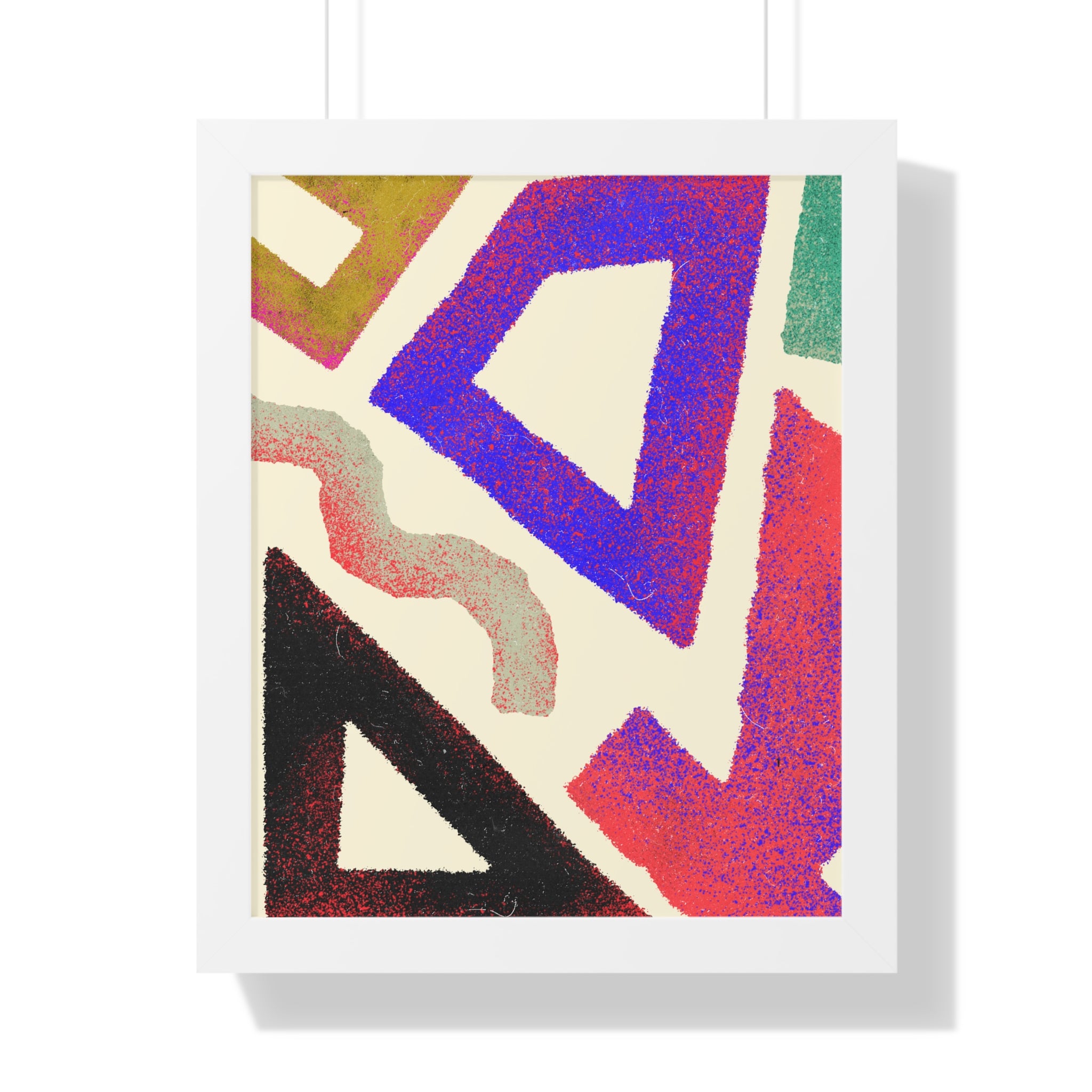 Abstract Colorful Geometric Framed Poster