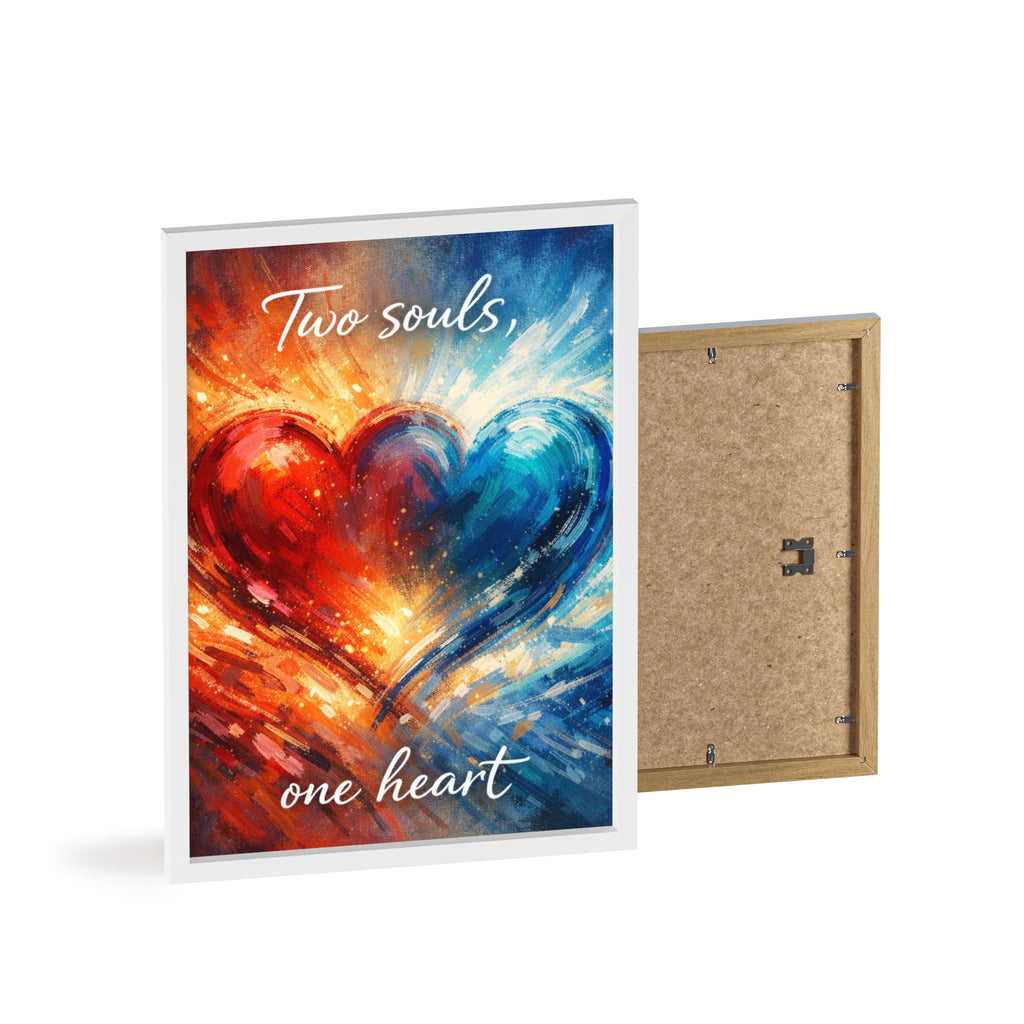 Two Souls One Heart Framed Poster — Romantic Heart Wall Art