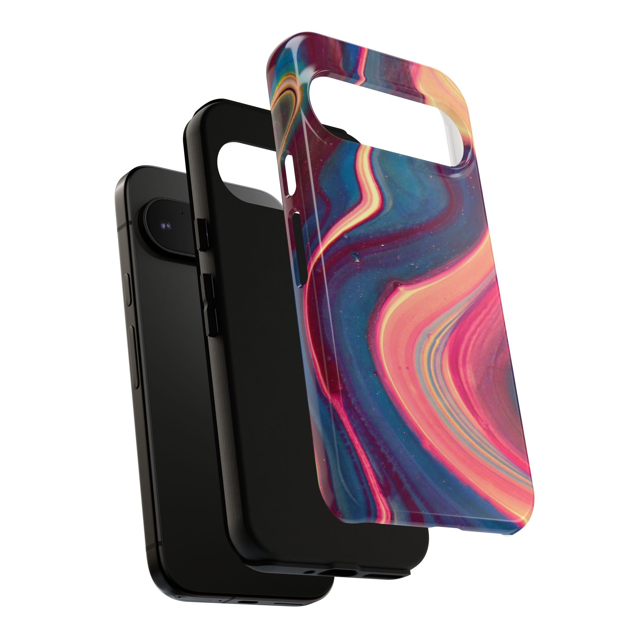 Colorful Wavy Marble Swirl Protective Phone Case