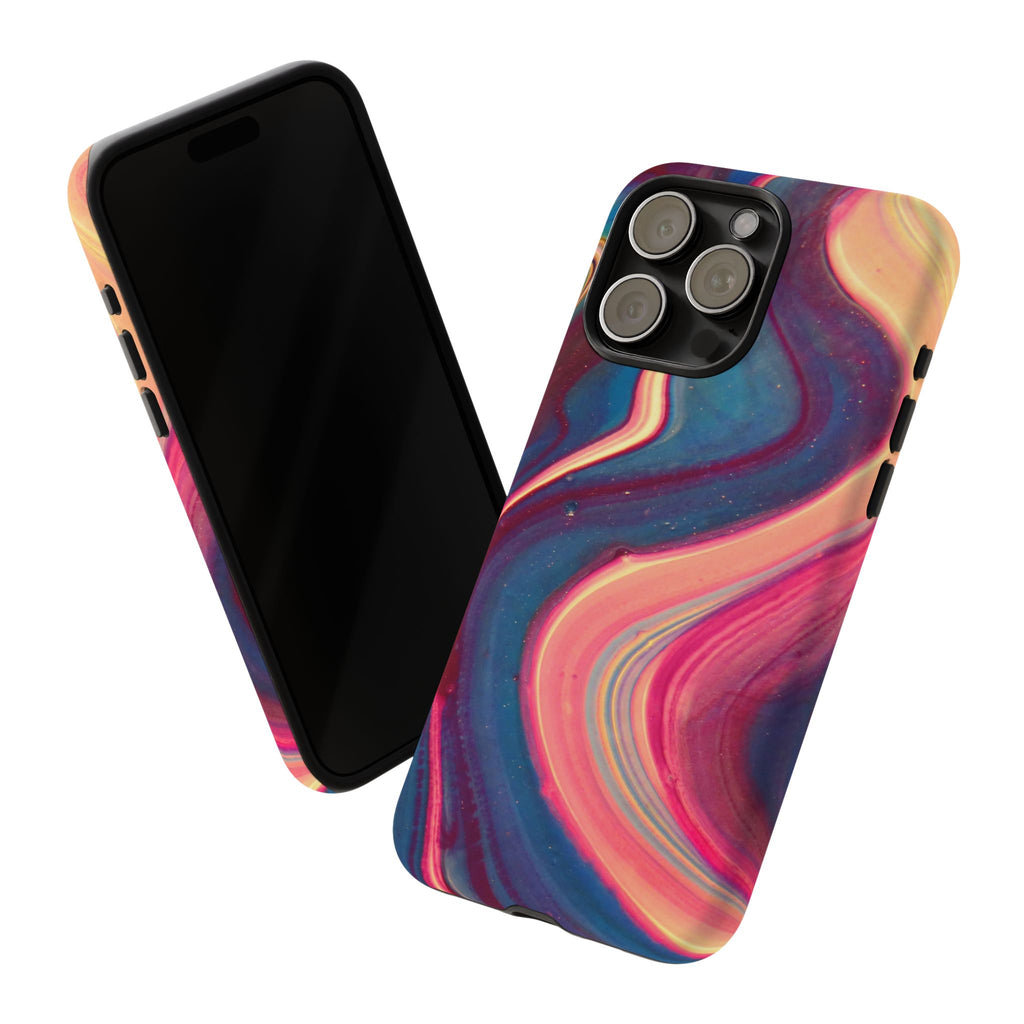 Colorful Wavy Marble Swirl Protective Phone Case