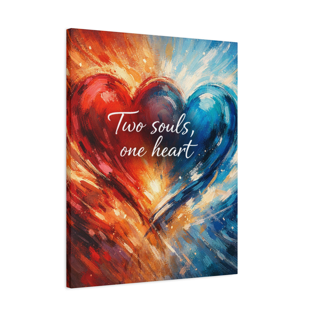 Two Souls One Heart Intertwined Heart Matte Canvas