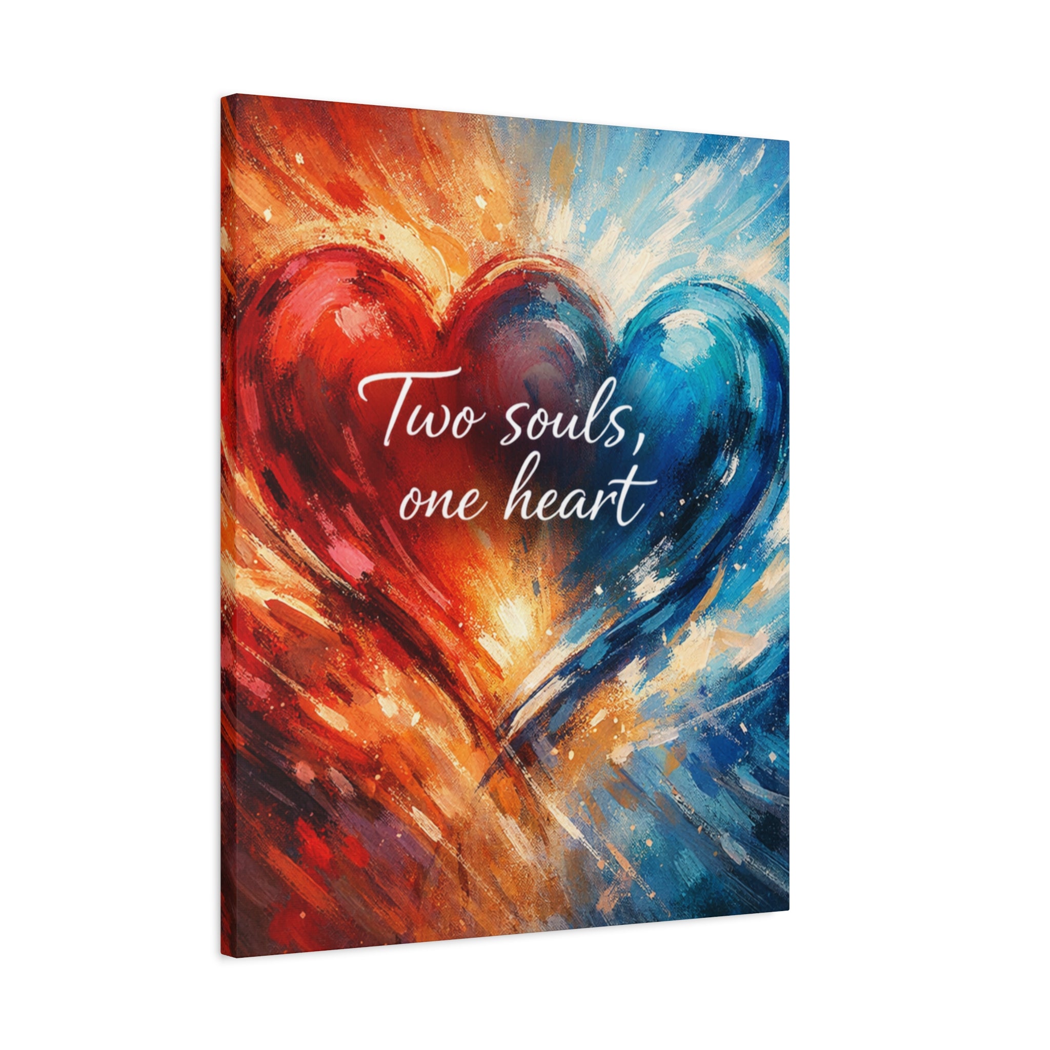 Two Souls One Heart Intertwined Heart Matte Canvas