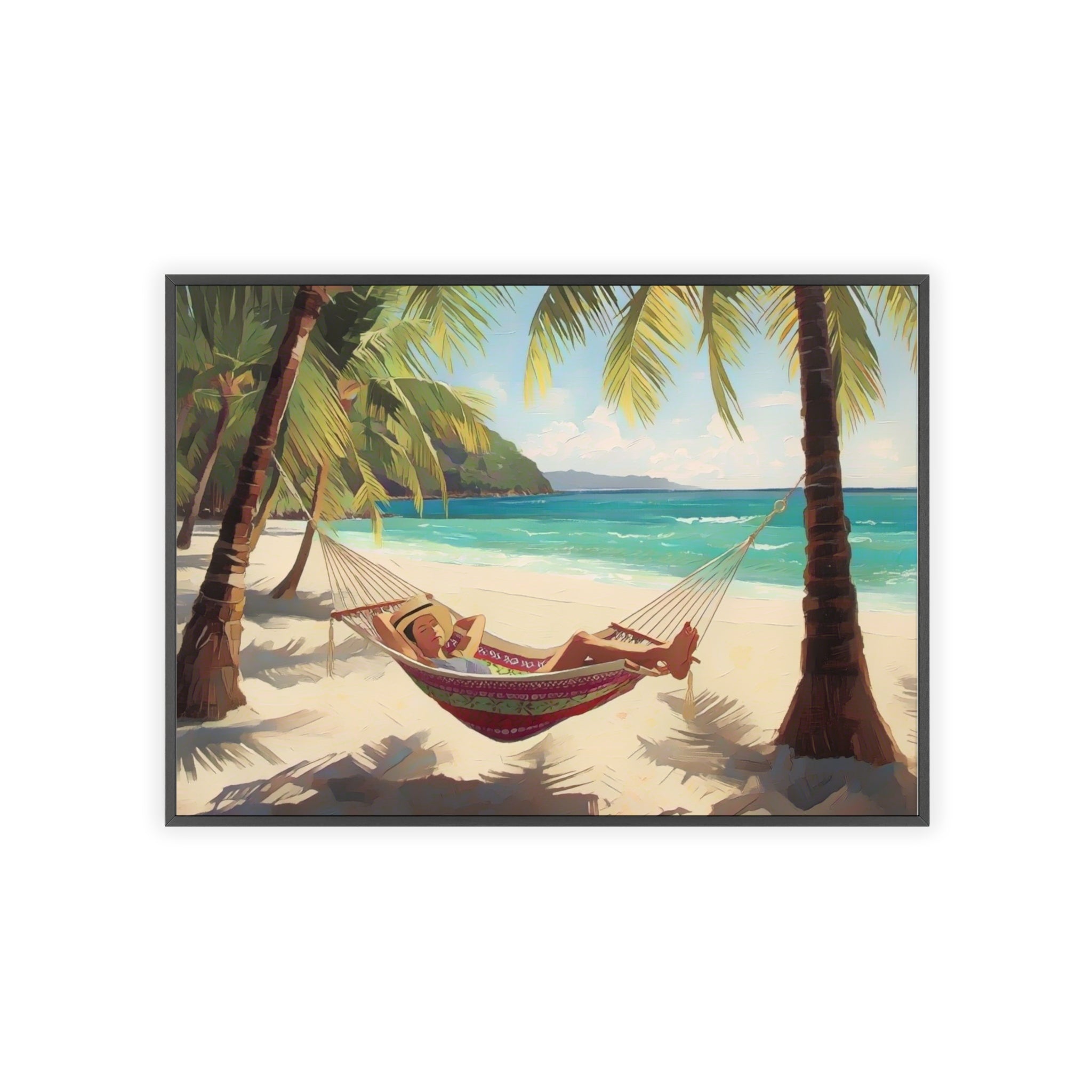 Tropical Beach Hammock Framed Poster