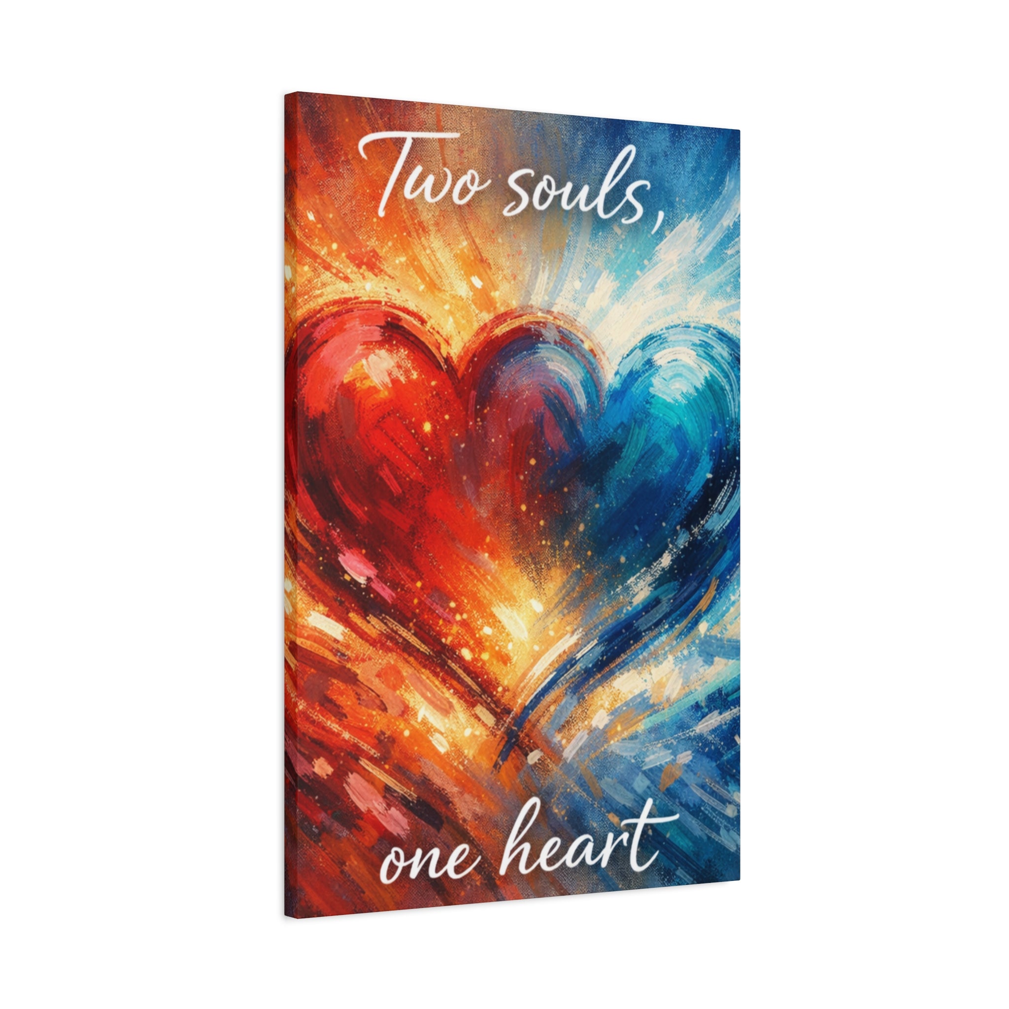 Two Souls One Heart Abstract Heart Canvas