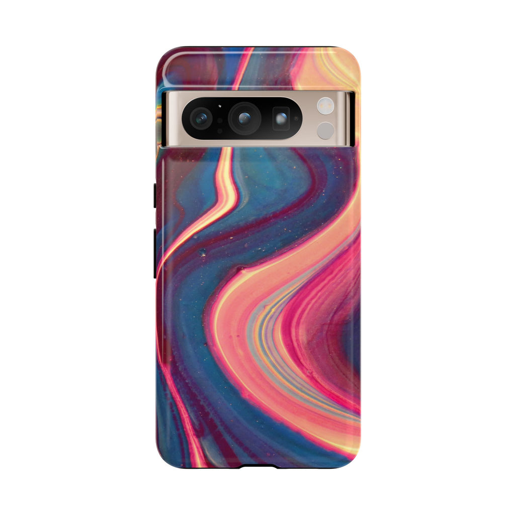 Colorful Wavy Marble Swirl Protective Phone Case