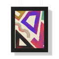 Abstract Colorful Geometric Framed Poster