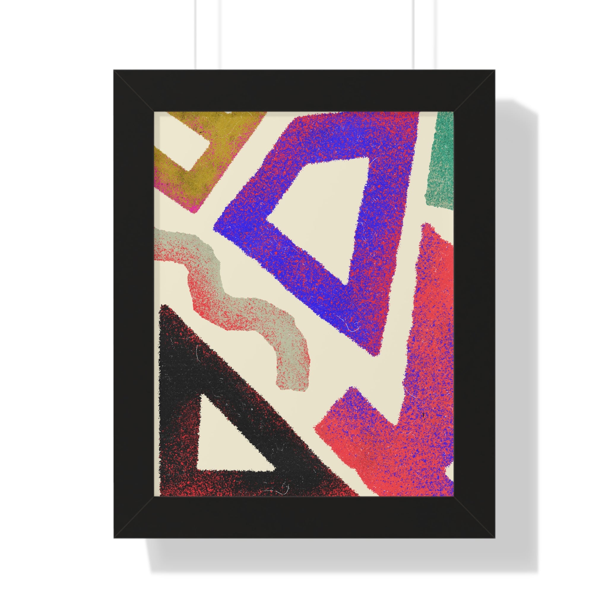 Abstract Colorful Geometric Framed Poster