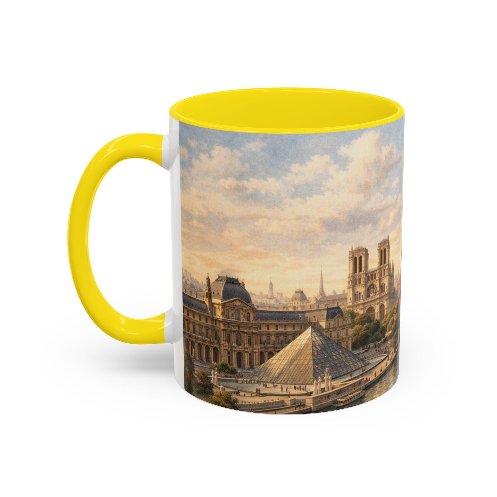 Paris Vintage Skyline Coffee Mug Eiffel Tower and Sacré‑Cœur