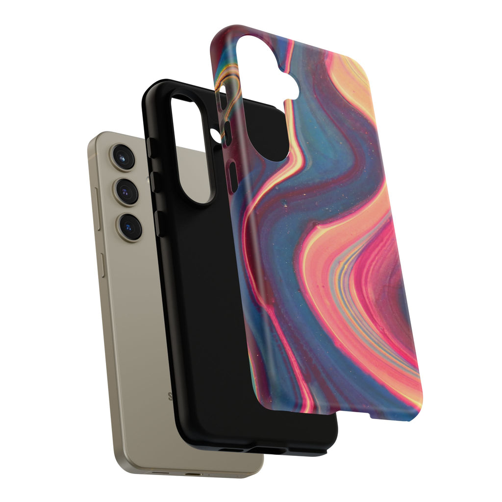 Colorful Wavy Marble Swirl Protective Phone Case