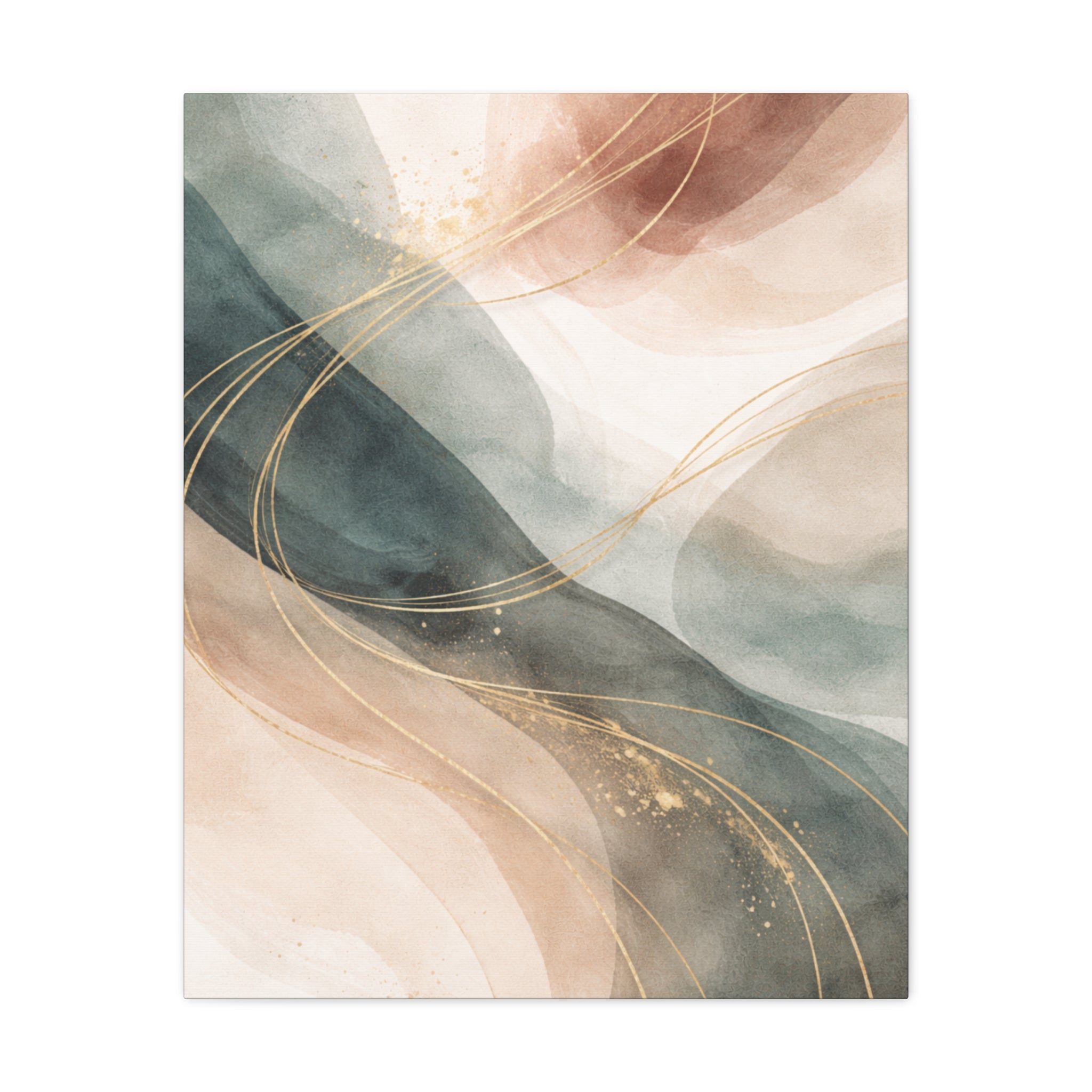 Abstract Coastal Waves Matte Canvas — Stretched Wall Art