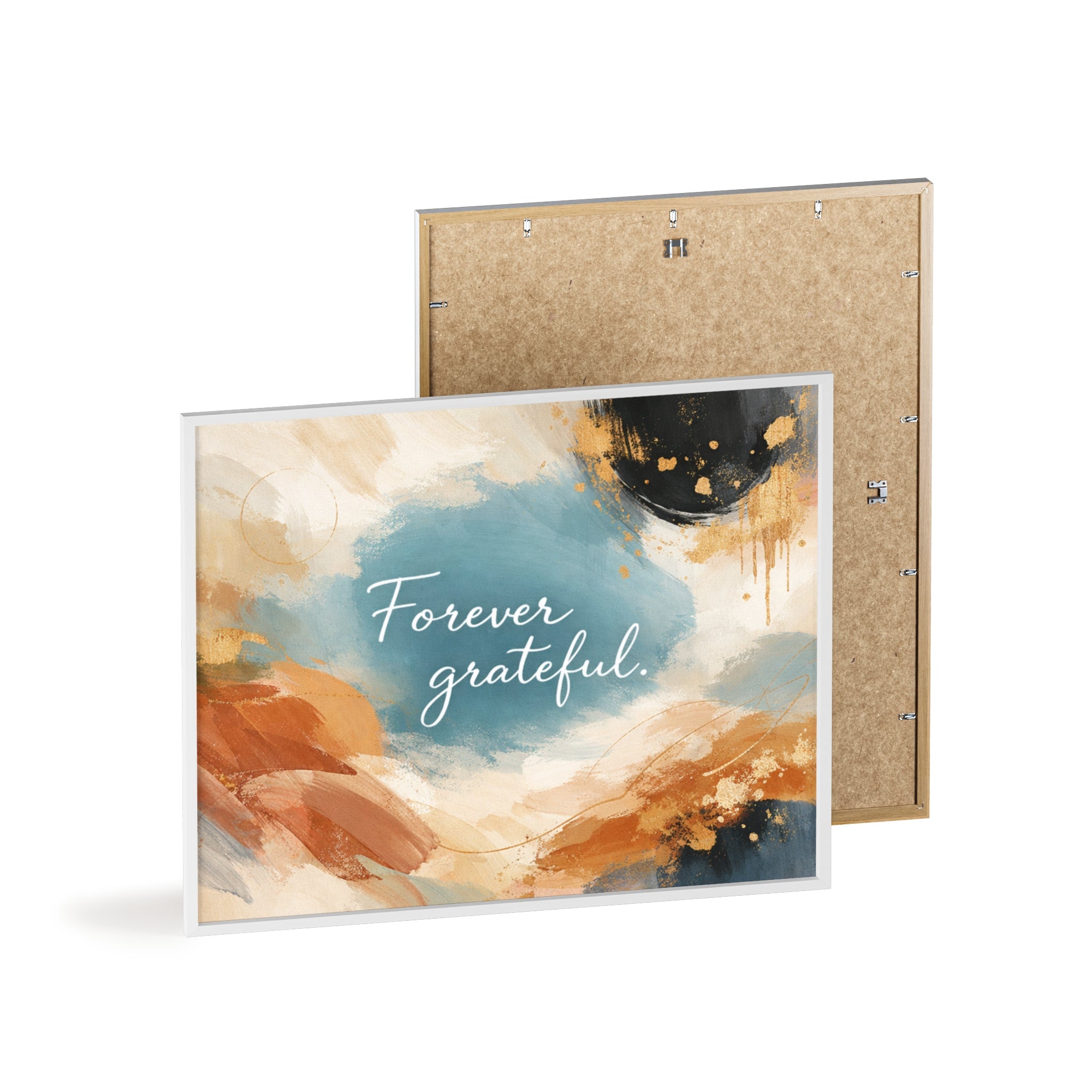 Forever Grateful Framed Poster Abstract Watercolor Wall Art