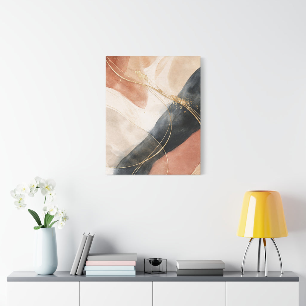 Abstract Blush & Gold Matte Canvas Print