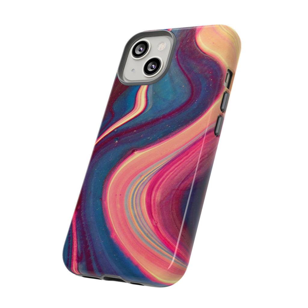 Colorful Wavy Marble Swirl Protective Phone Case