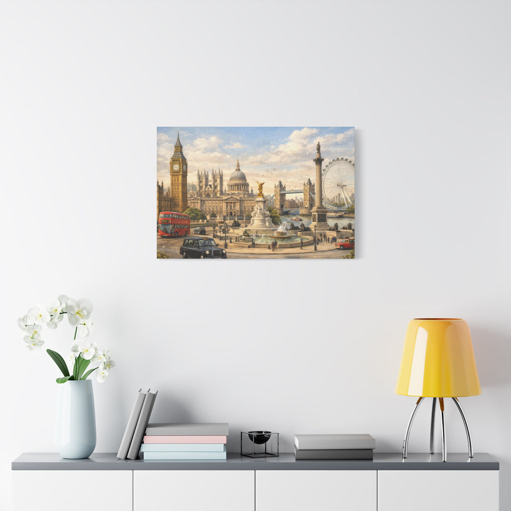 London Cityscape Matte Canvas Print Wall Art