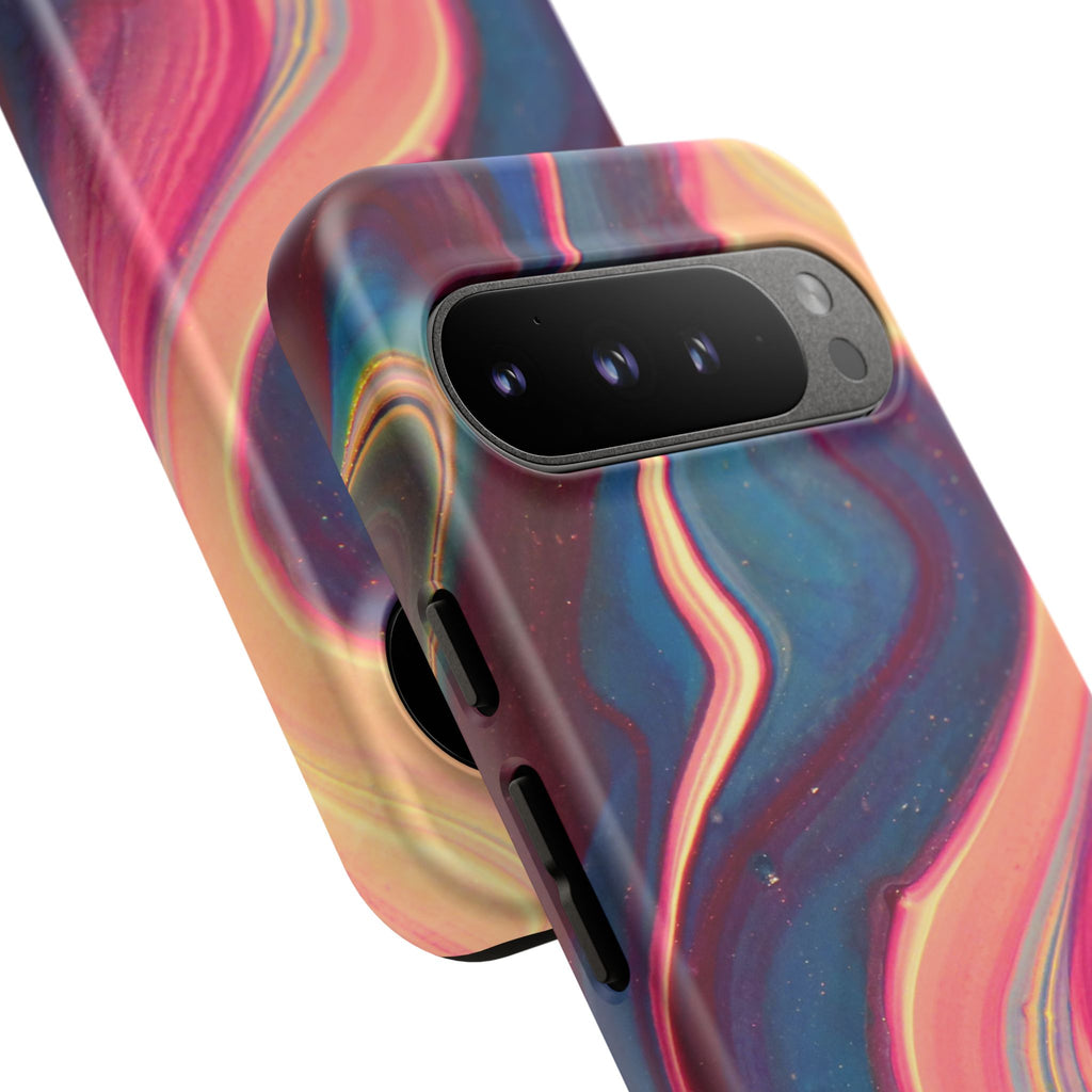 Colorful Wavy Marble Swirl Protective Phone Case