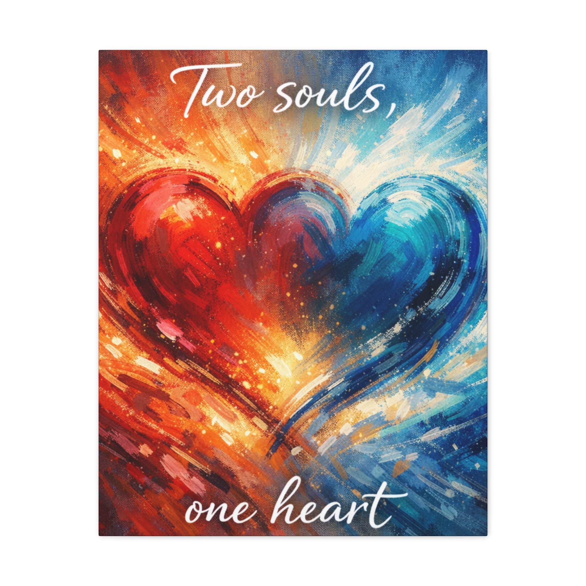 Two Souls One Heart Abstract Heart Canvas