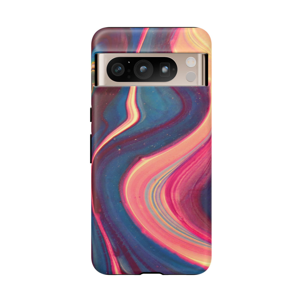 Colorful Wavy Marble Swirl Protective Phone Case