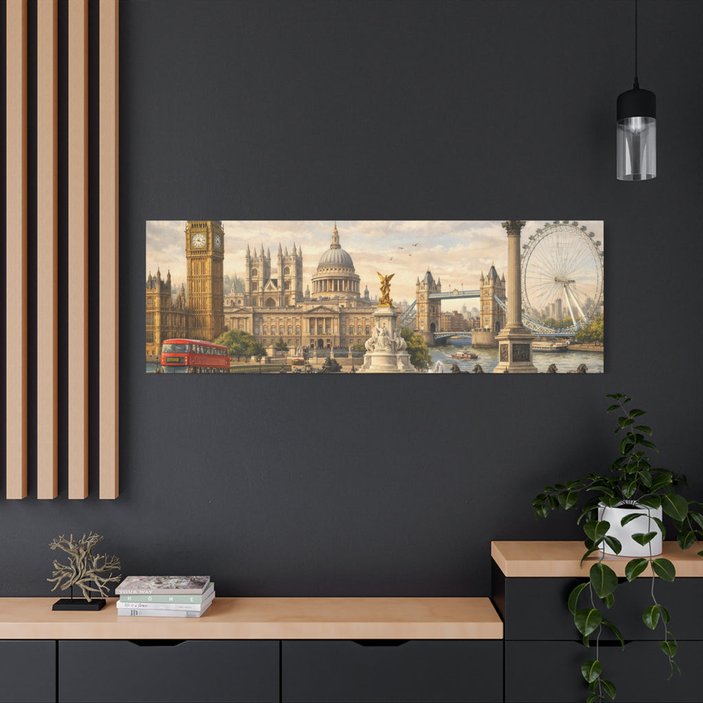 London Cityscape Matte Canvas Print Wall Art