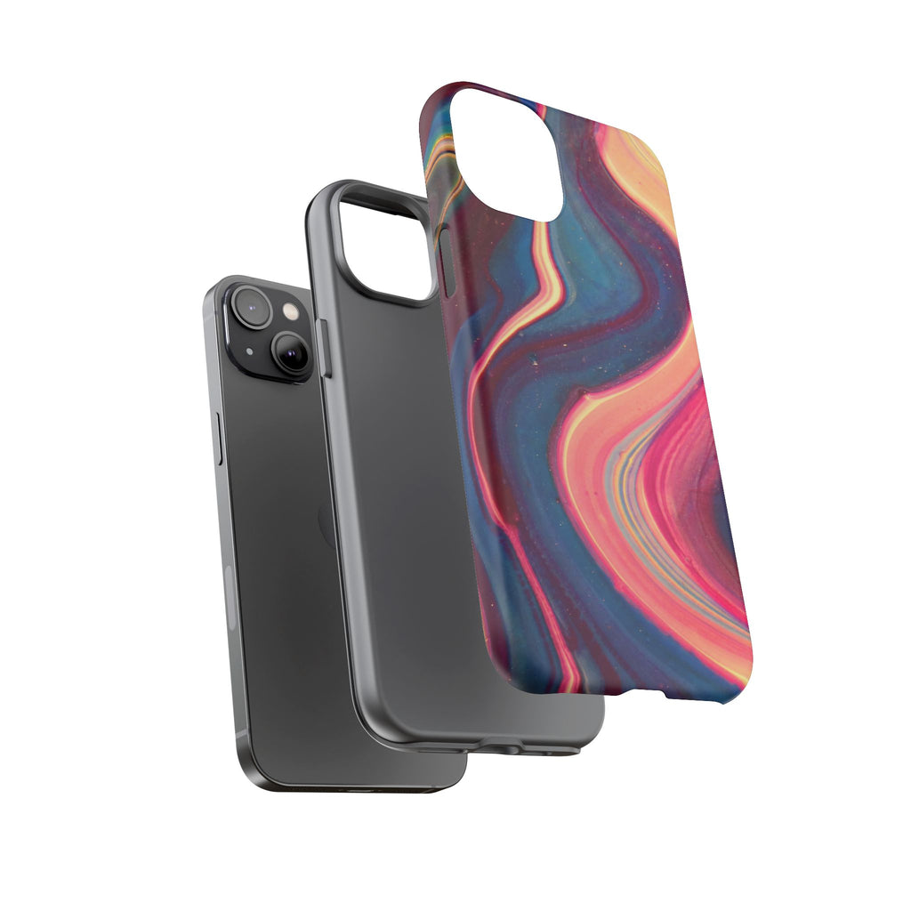 Colorful Wavy Marble Swirl Protective Phone Case