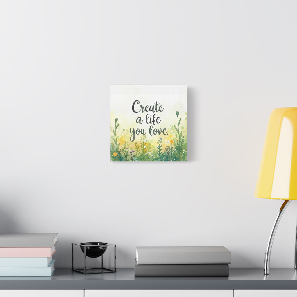 Create a Life You Love Inspirational Floral Matte Canvas Wall Art