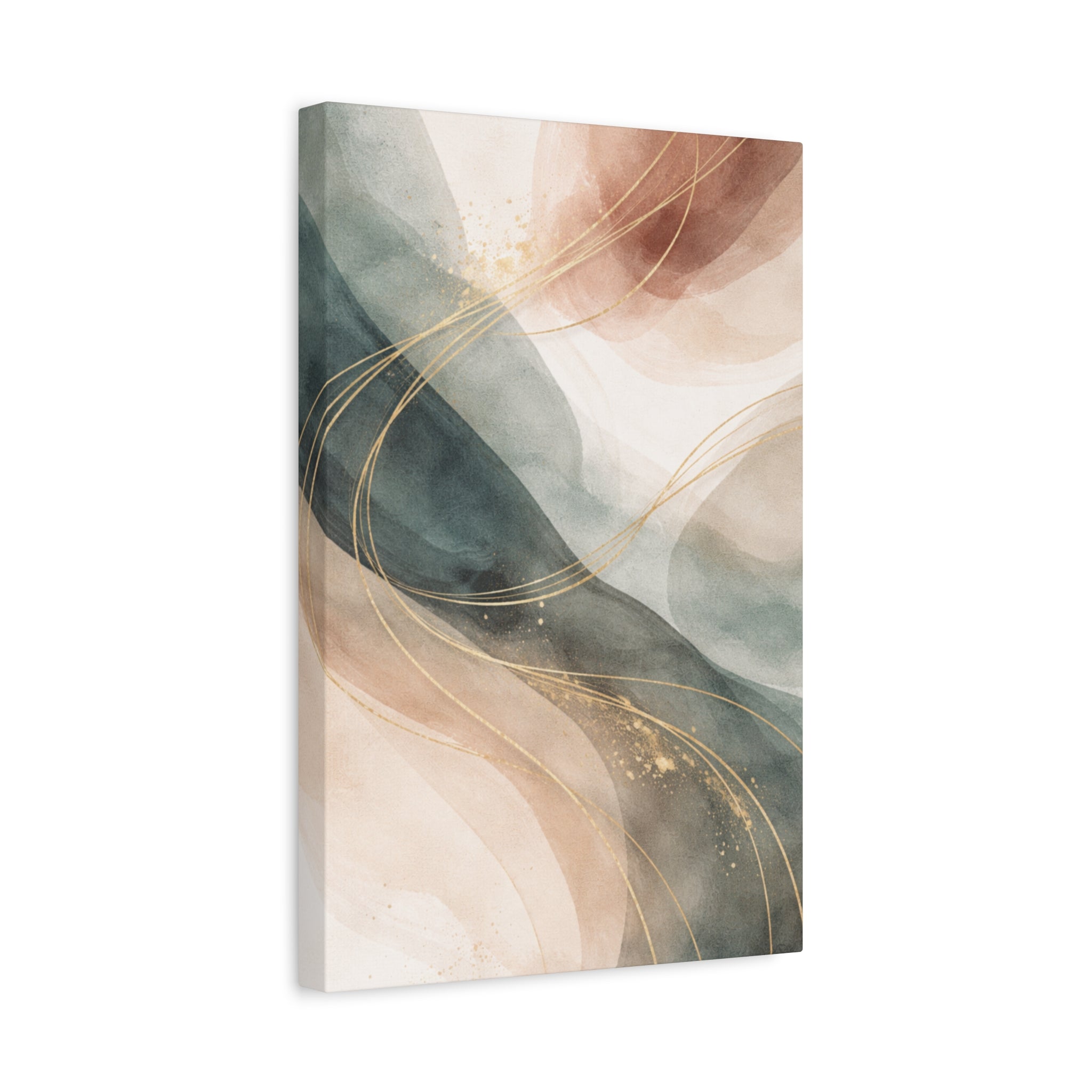 Abstract Coastal Waves Matte Canvas — Stretched Wall Art