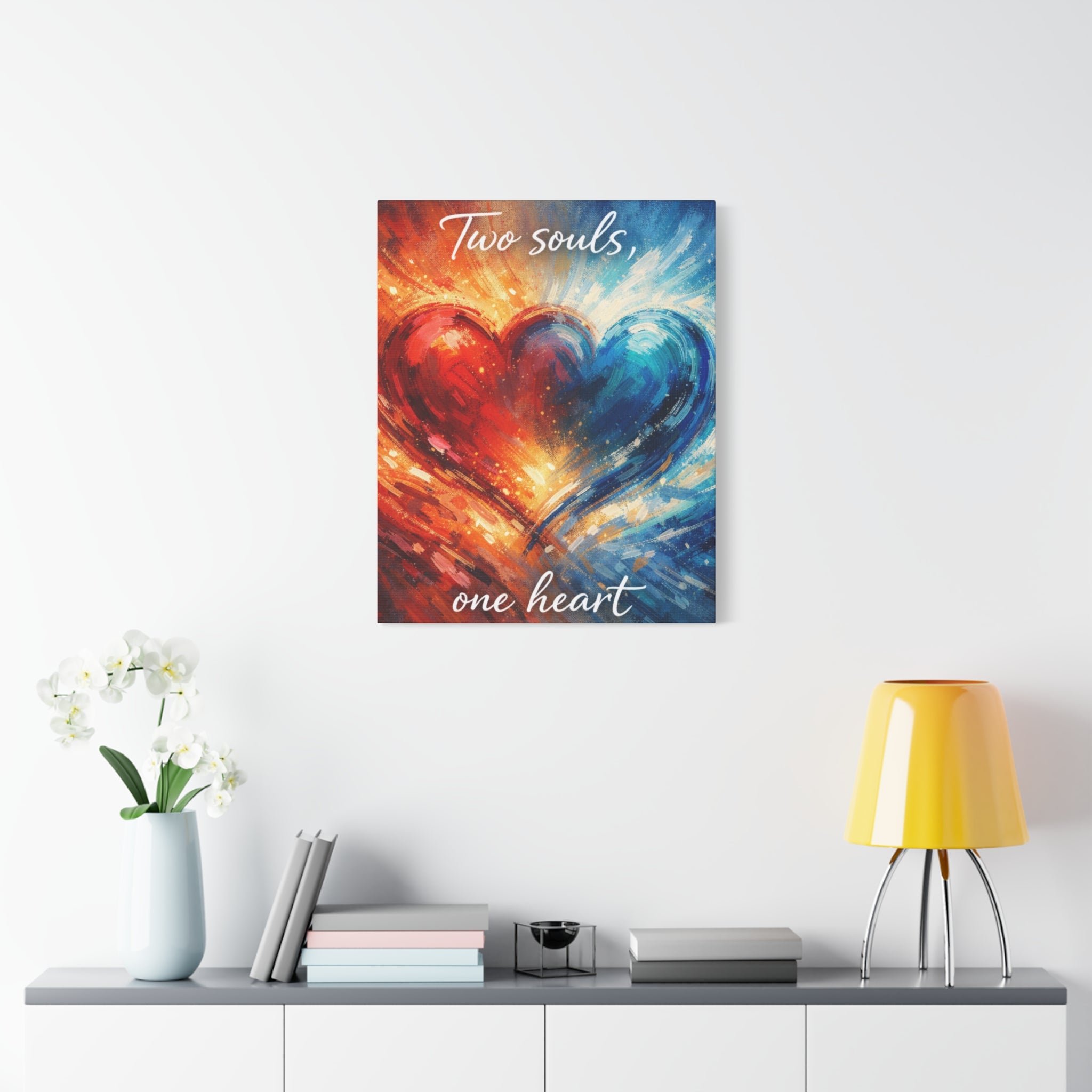 Two Souls One Heart Abstract Heart Canvas
