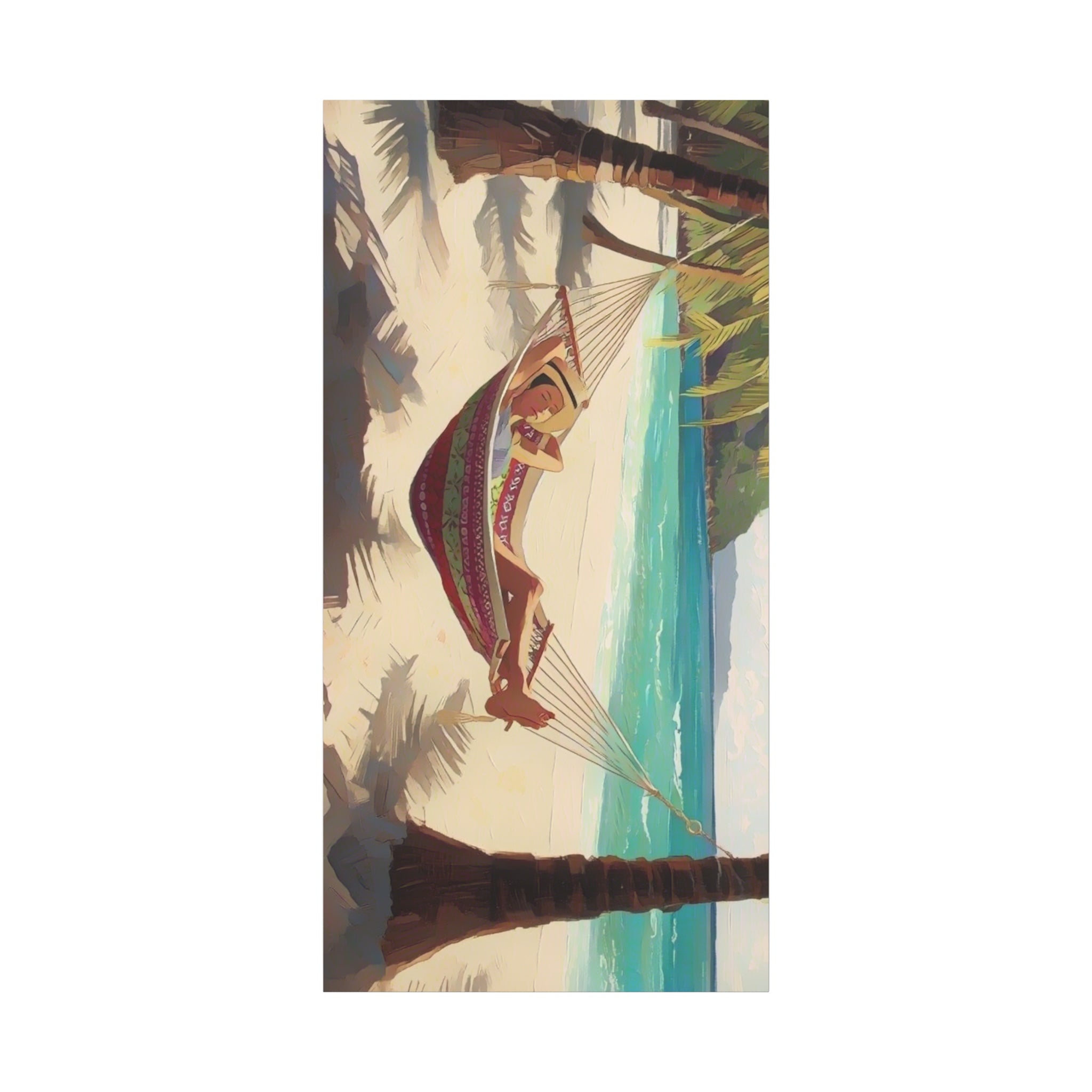 Tropical Beach Hammock Canvas Wall Art