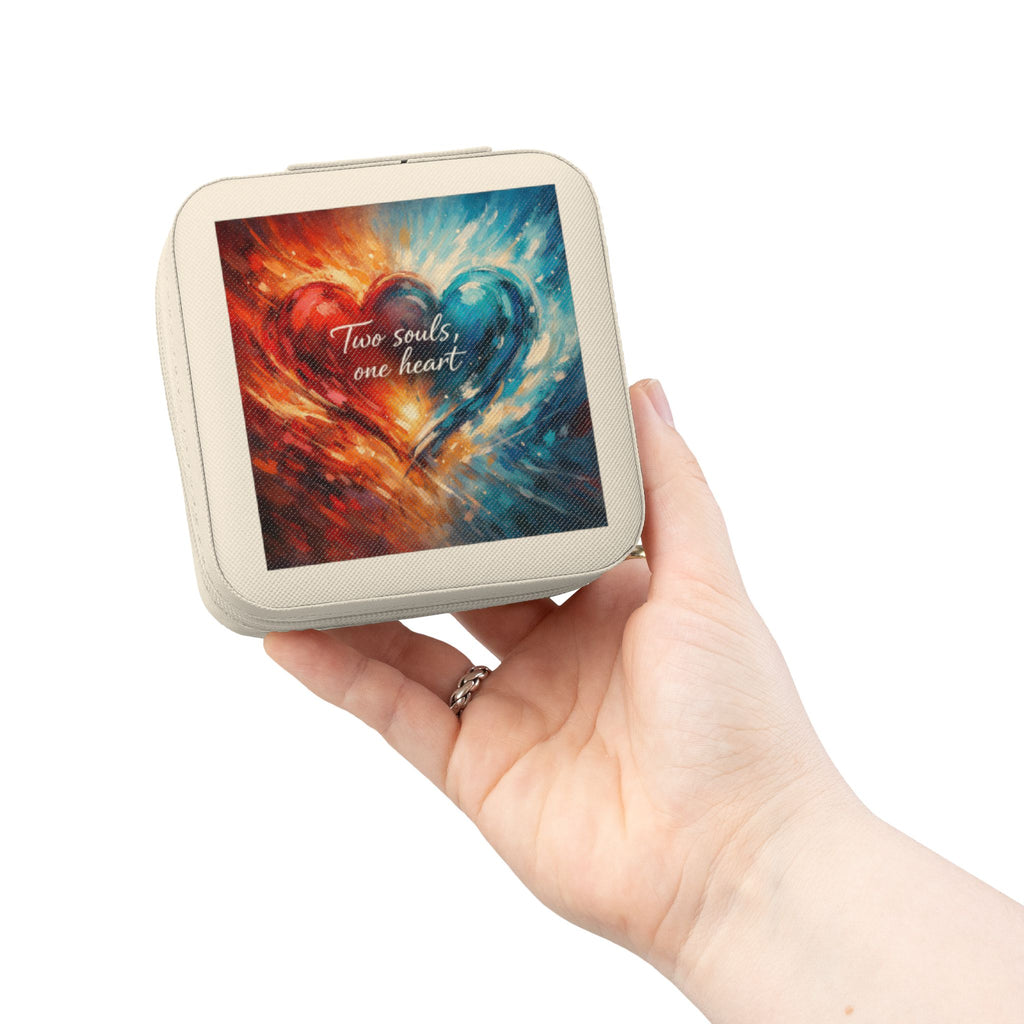 Heart Flame Jewelry Travel Case Compact Portable Organizer