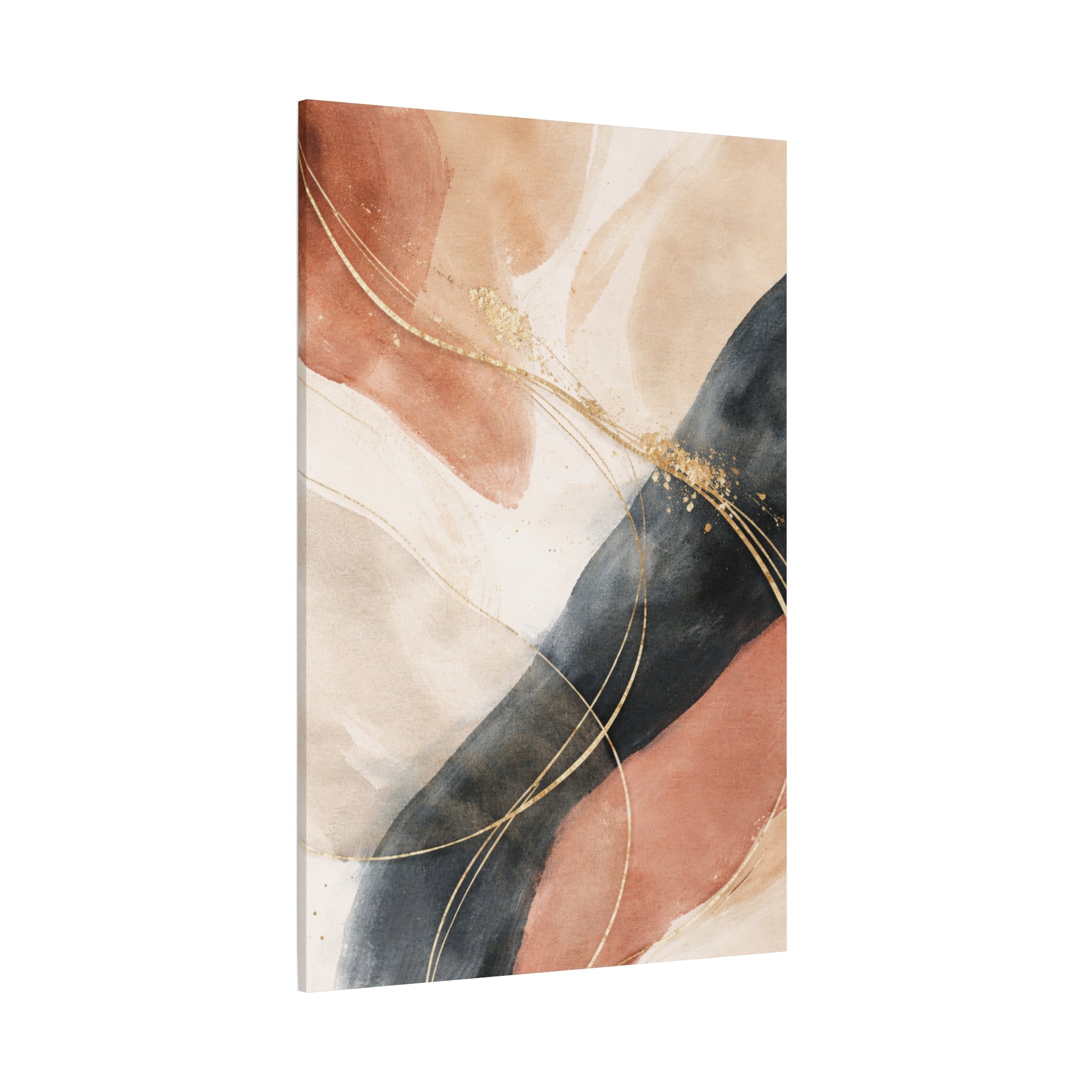 Abstract Blush & Gold Matte Canvas Print