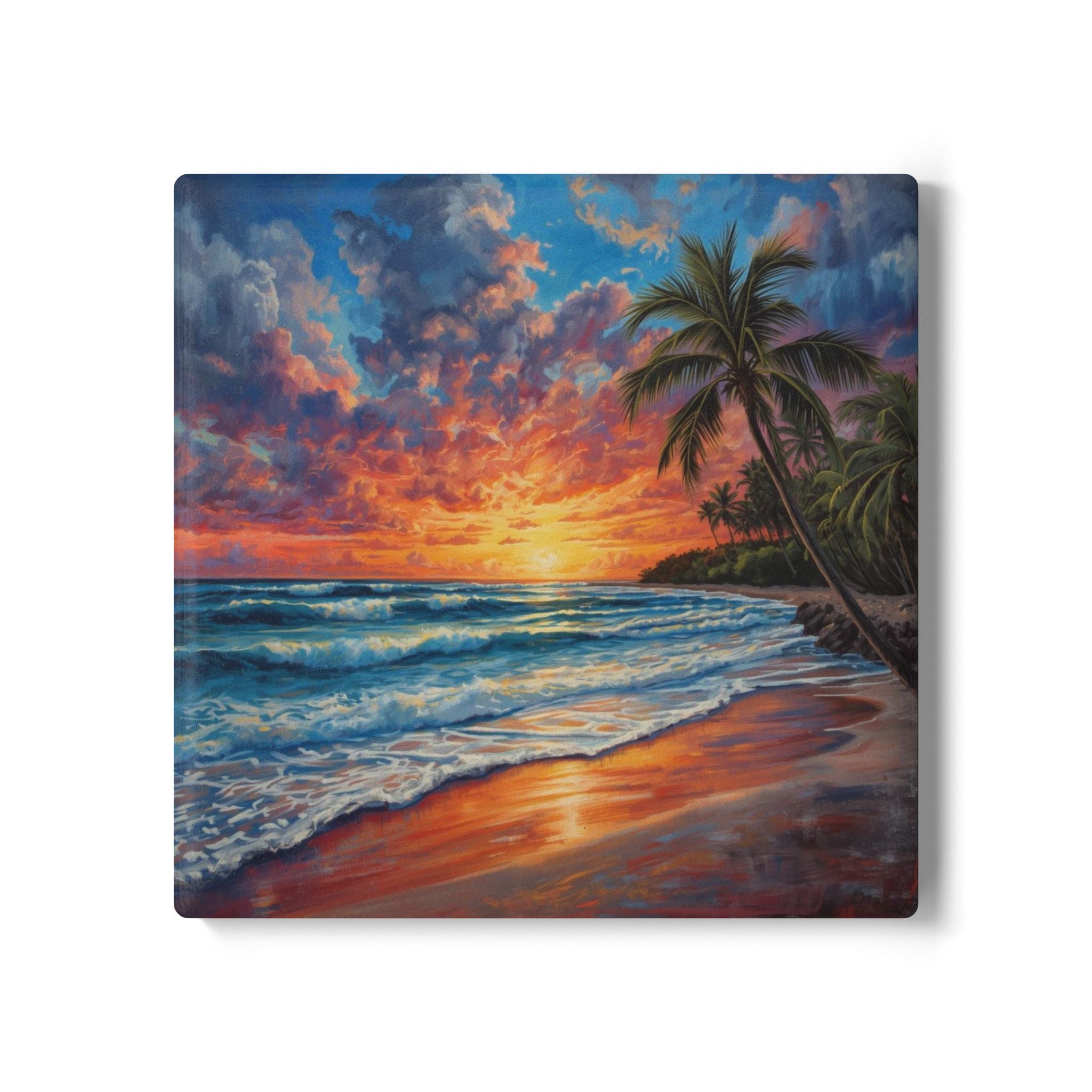 Tropical Sunset Ceramic Coaster