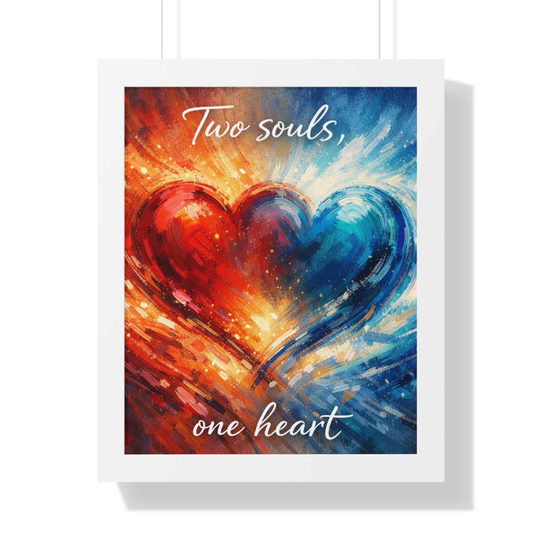 Two Souls One Heart Romantic Framed Poster