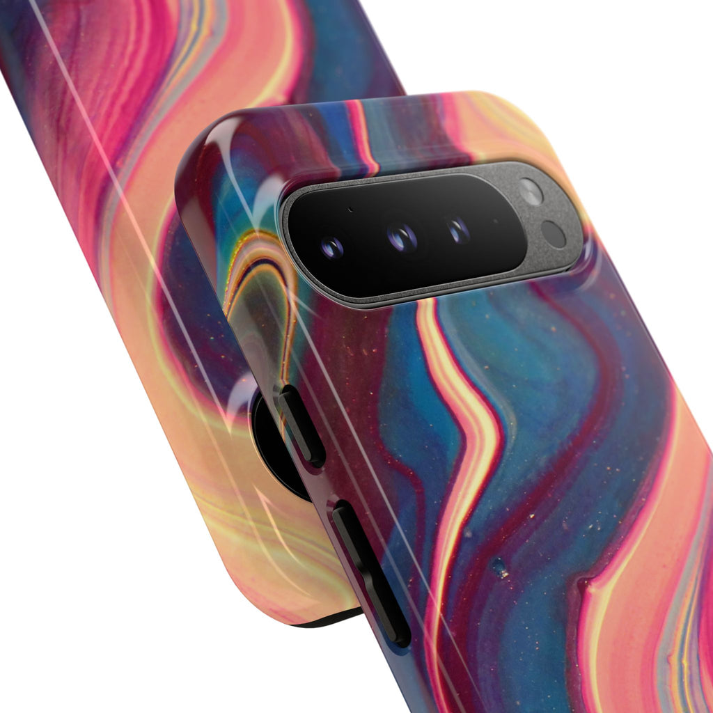 Colorful Wavy Marble Swirl Protective Phone Case
