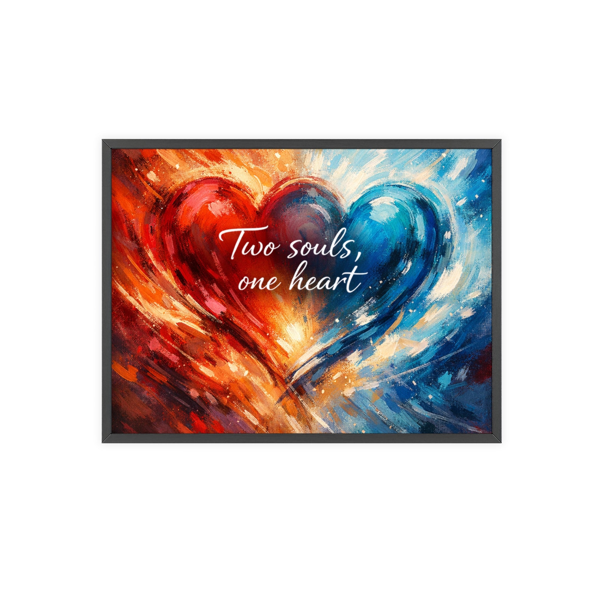 Two Souls One Heart Intertwined Heart Framed Painting