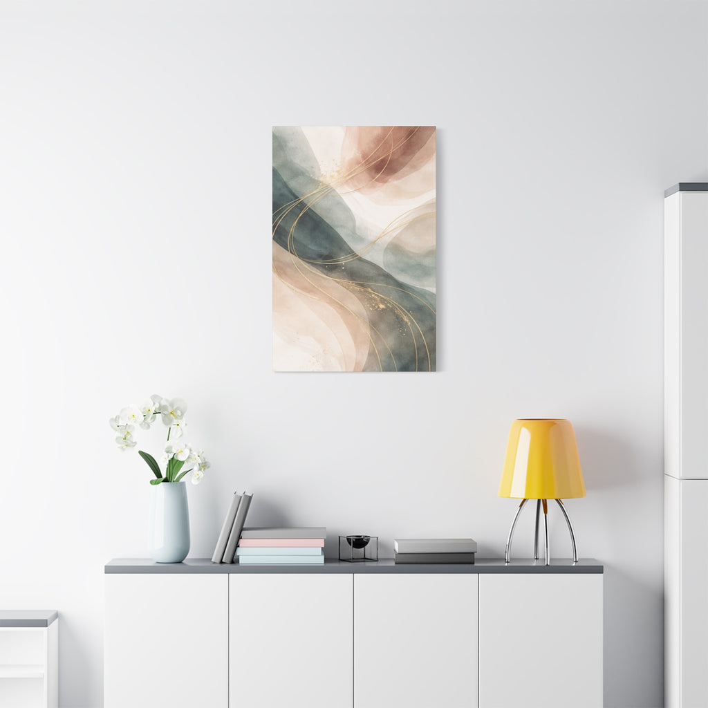 Abstract Coastal Waves Matte Canvas — Stretched Wall Art