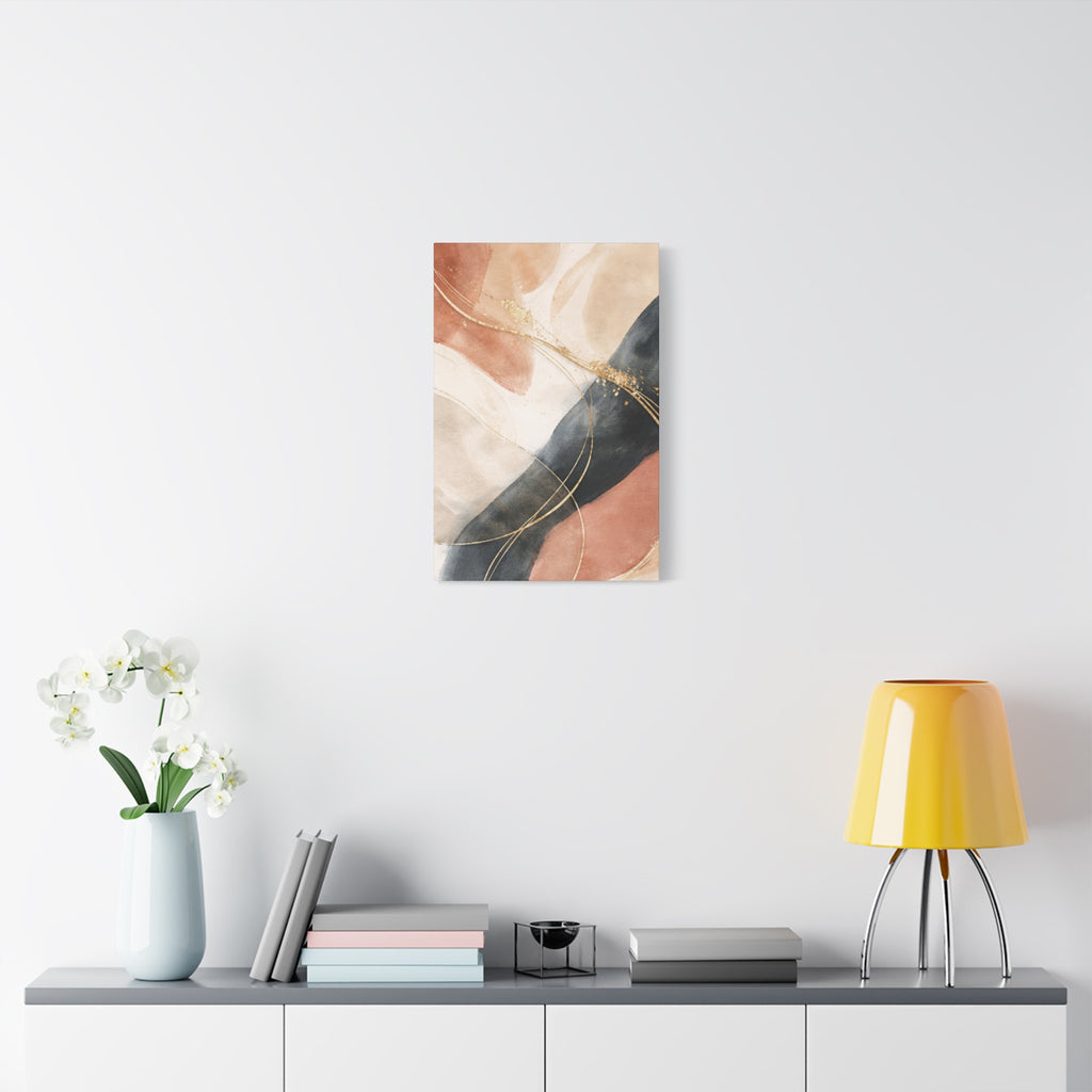 Abstract Blush & Gold Matte Canvas Print