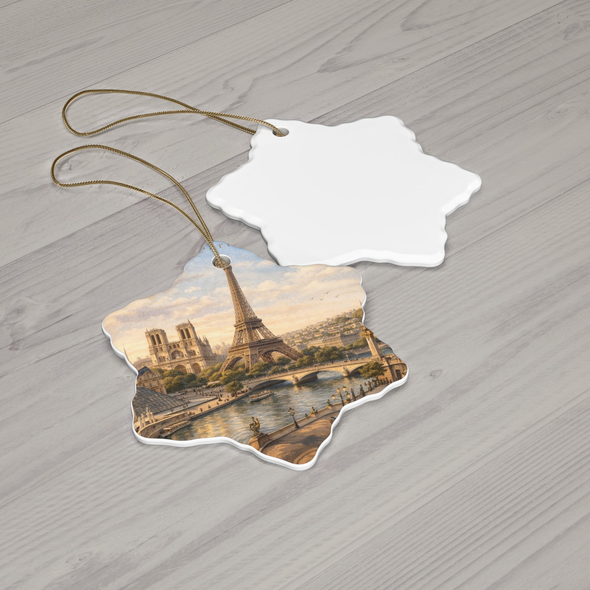 Paris Eiffel Tower Star-Shaped Ceramic Ornament