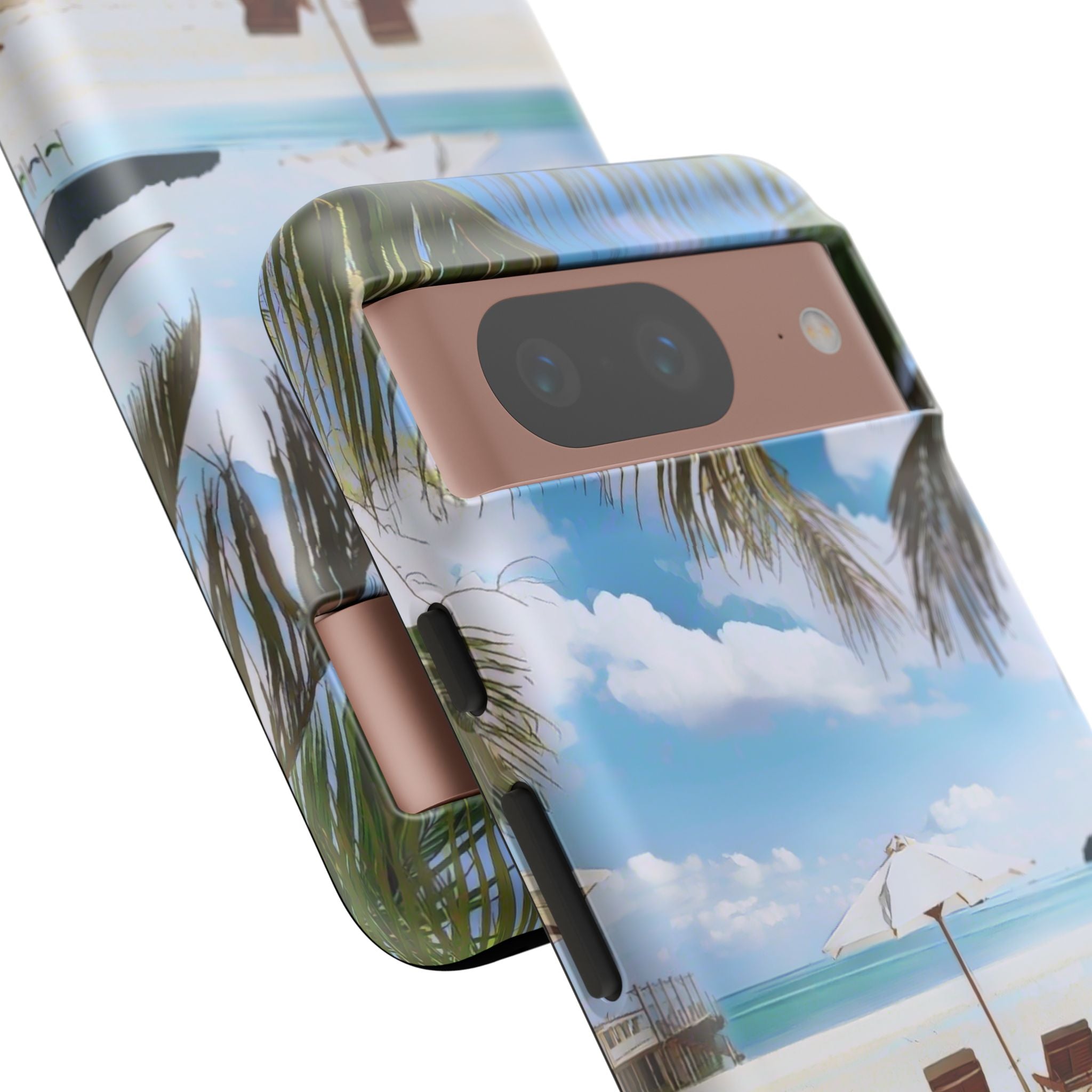 Beach Paradise Tropical Palm Beach Scene Tough Phone Case