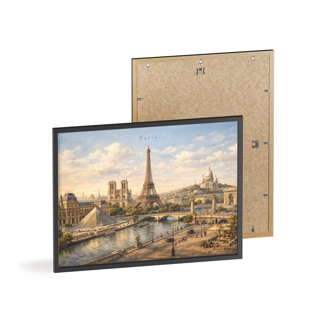 Paris Eiffel Tower Wood Framed Poster
