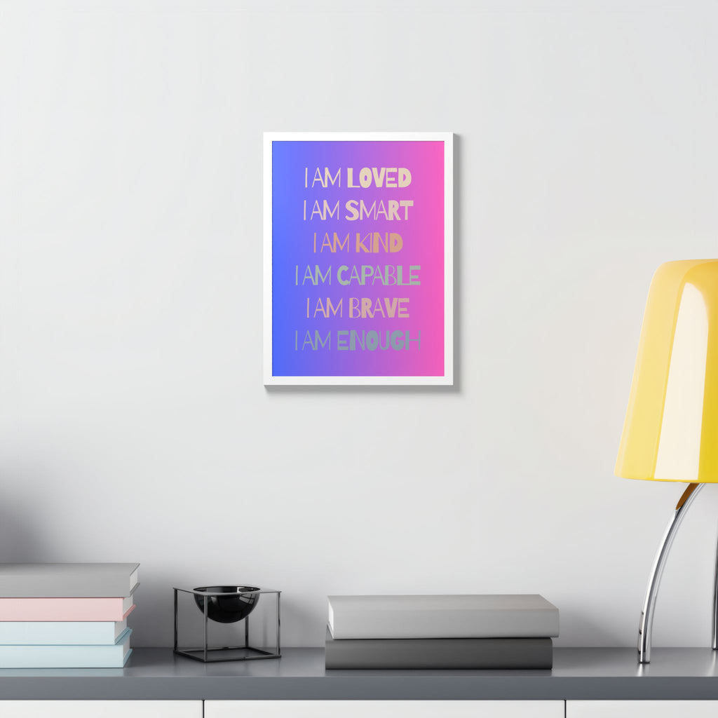 I Am Smart I Am Kind I Am Capable I Am Brave Affirmation Wall Art Poster