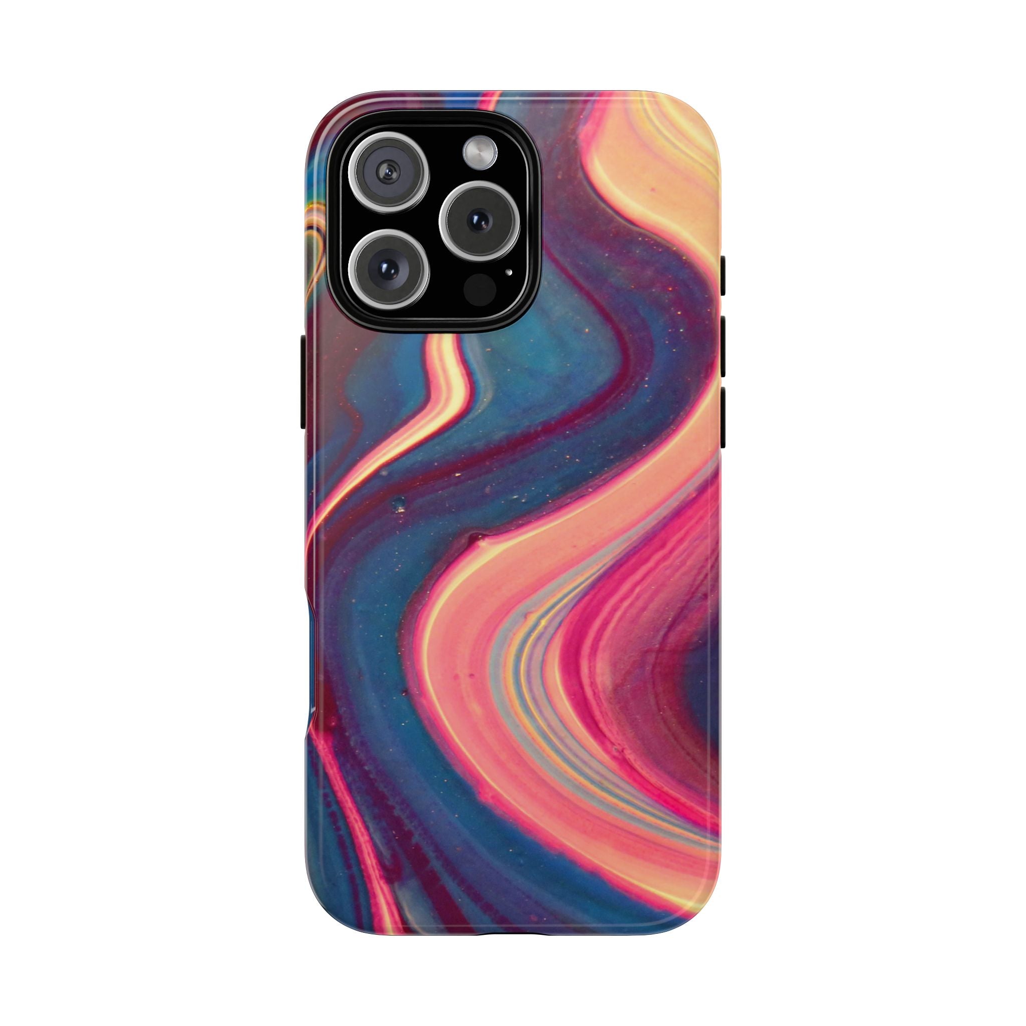 Colorful Wavy Marble Swirl Protective Phone Case
