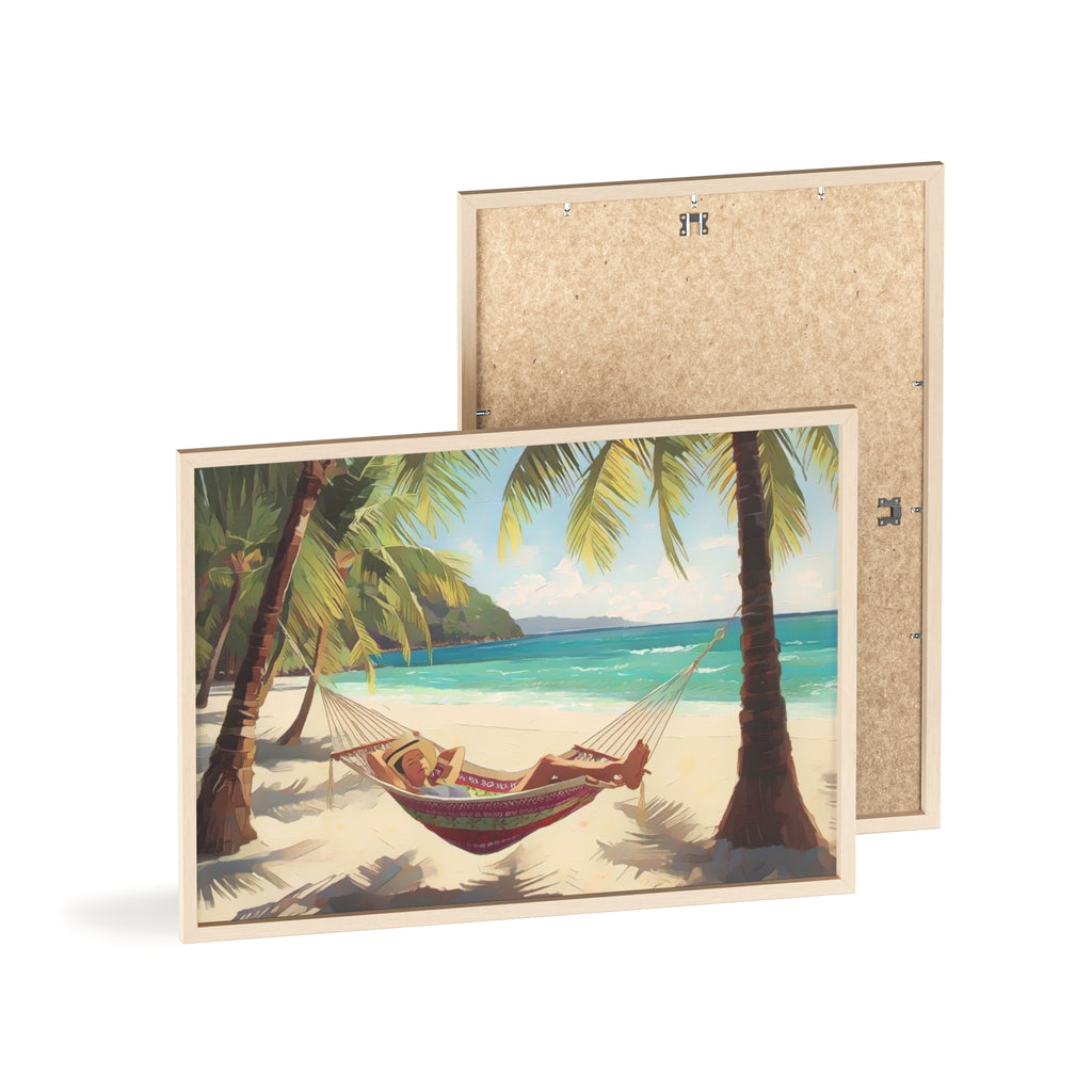 Tropical Beach Hammock Framed Poster